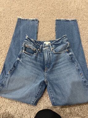 Good American Light Blue Denim Straight Leg Jeans